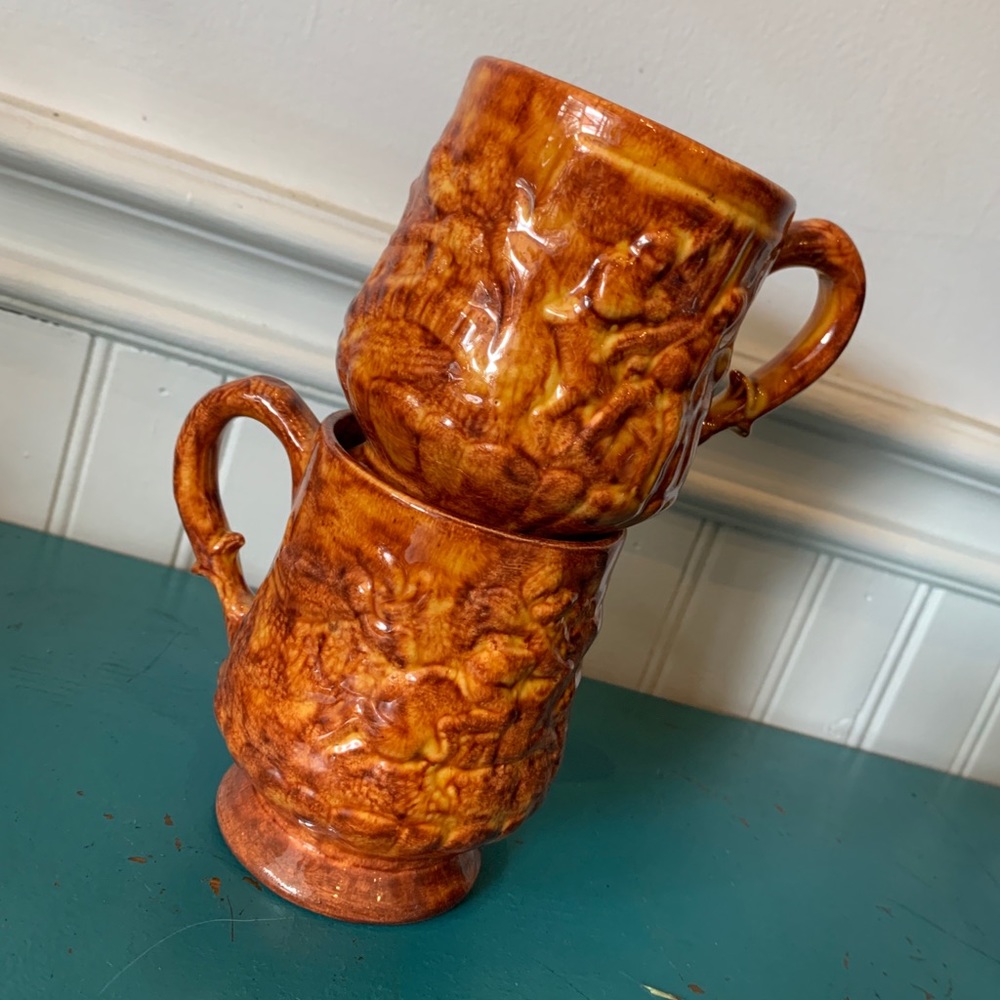 💙 Set of 2 vintage boho kitschy mugs